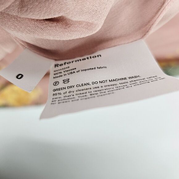 Reformation Nikita Dress Gwenyth Floral Tie Strap Ruffle Smocked Midi NWT Size 0 - Picture 9 of 9